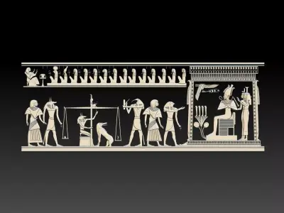 3D Relief of ancient Egyptian Pharaoh for  CNC  3d printing 3D print model