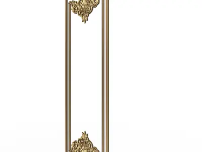 Boiserie Carved Decoration Panel 08 Low-poly 3D model