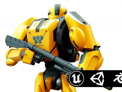 BATTLE DROID QORA  Rigged for Unreal Engine - Unity - MIXAMO 3D model