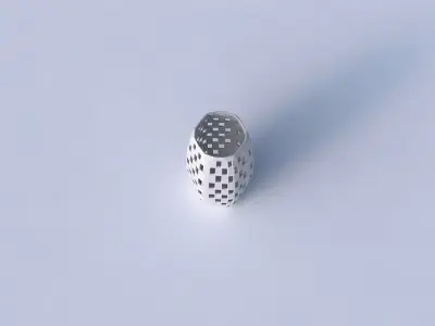 Vase hexagon with checker grid lattice 2 3D print model