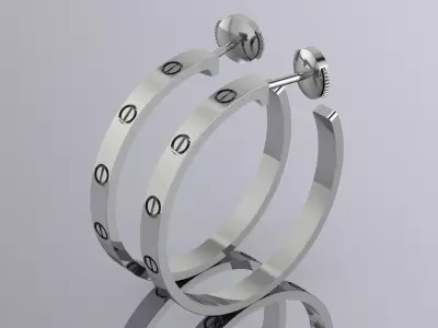 Brand Jewelry Earrings Gold Luxury 3D print model