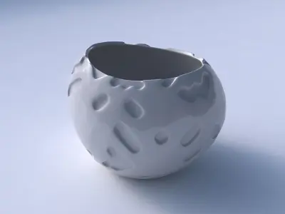 Bowl compressed 2 with cavities smooth 3D print model