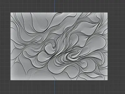 modern panel wall decor set wall relief mural CNC 126 3D model