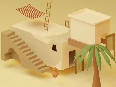 Lopwpoly House 14 Low-poly 3D model