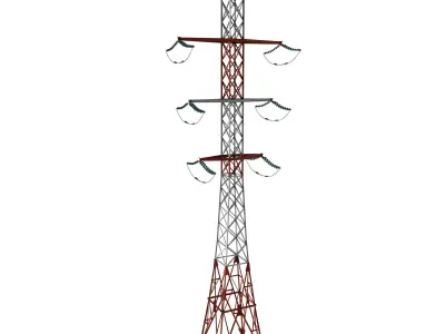 Electricity Pole 14 Low-poly 3D model