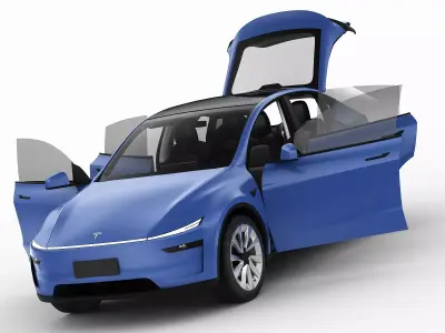 Tesla Model Y 2025 With Interior 3D model 3D model