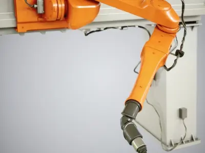 Industrial Robot Car Painting 3D model