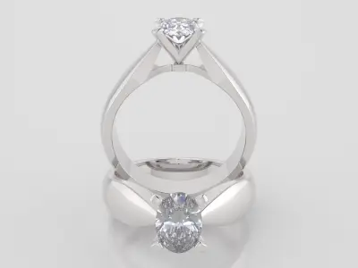 Oval 0-75-CT Quarter Round Profile Shank Width 4-00mm 3D print model