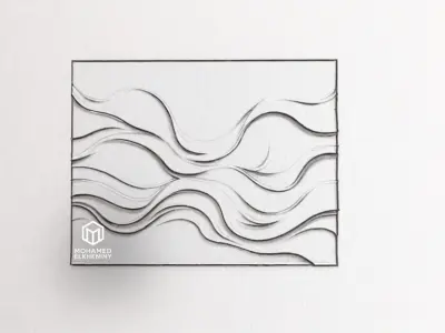 modern panel wall decor set wall relief mural CNC 83  3D model