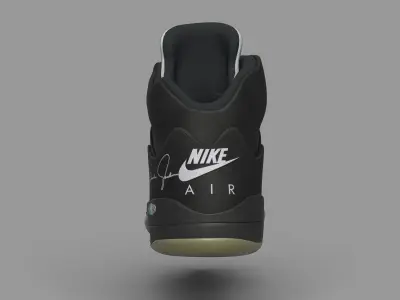 Nike Air Jordan 5 Retro Black Metallic 3D model