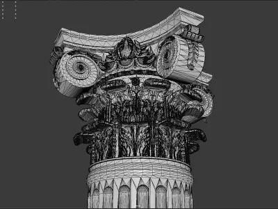 Classical Corinthian Column  3D model