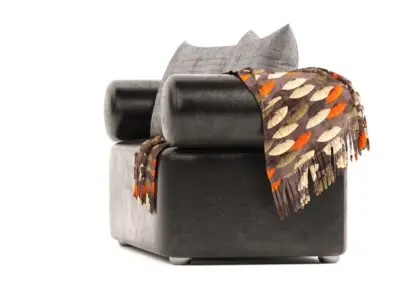 Sedute Abbey Sofa with pillows bolster cushions and blanket 3D model