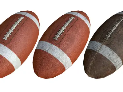 Rugby Low Poly PBR Model american football 3D model