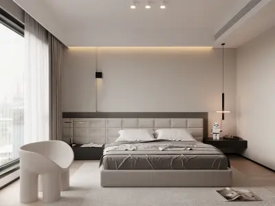 modern living room dining room bedroom interior scenes 26 3D model