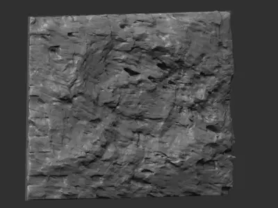 rock wall Low-poly 3D model