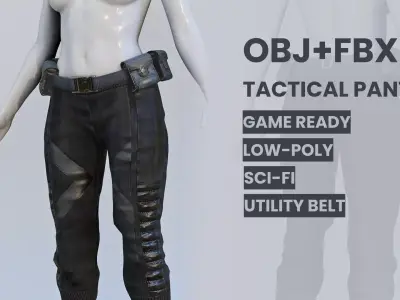 Tactical Pants Game ready  Low-poly 3D model