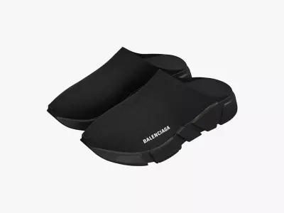Balenciaga Speed Mule Mono Black 3D model