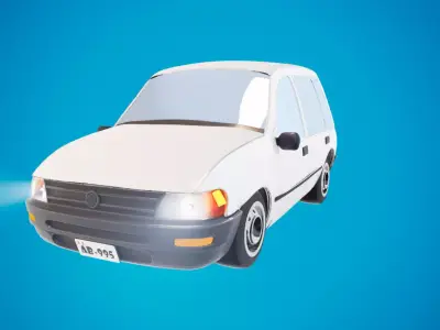 Station wagon cartoon  3D model