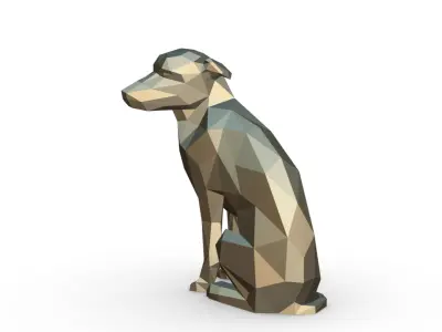 vira lata low poly 3D print model