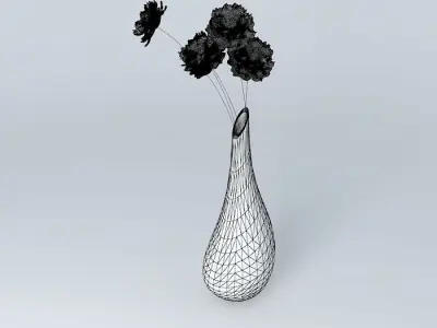 vase with flowers decoration Free 3D model