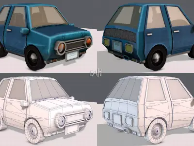 Cartoon Car V01 Low-poly 3D model