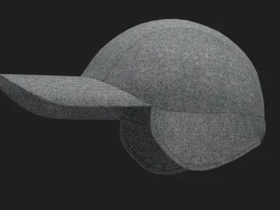 Beanie Cap with Ear Flap  Low-poly 3D model