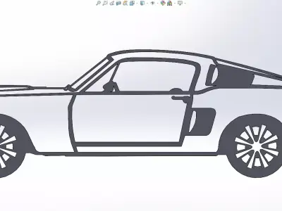 Sport Car GT500 2D Figure 3D print model