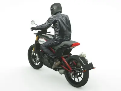 2019 Indian FTR 1200 Low-poly 3D model