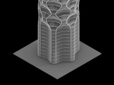Futuristic  Architectural Tower - Nature inspired design 3D model