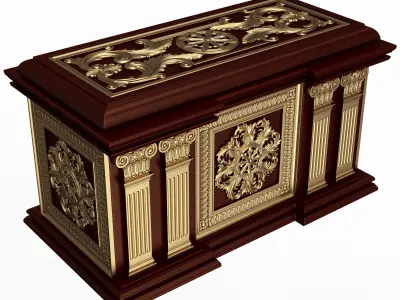 Chest Collection Red Low-poly 3D model