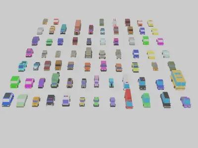 Low Poly City Vehicles car 72 Low-poly 3D model
