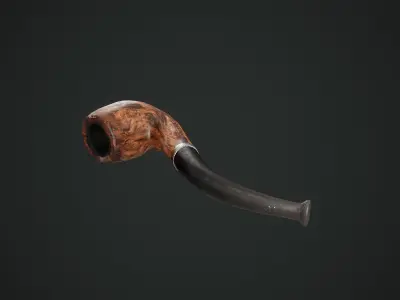 Tobacco Pipe PBR Game Ready Low-poly 3D model