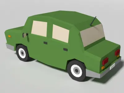 Low Poly Cartoon Car Low-poly 3D model Low-poly