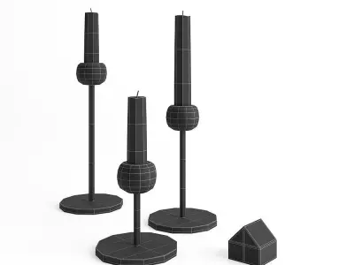 Candle Holder West Elm Modern Brass 3D model