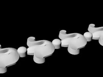 Central decor ornament for furniture 3D model 23