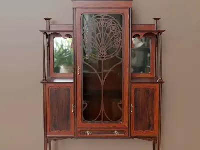 Antique Art Nouveau showcase 3D model