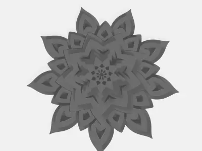 Mandala geometric ornament pattern for CNC or laser engraving 3D print model
