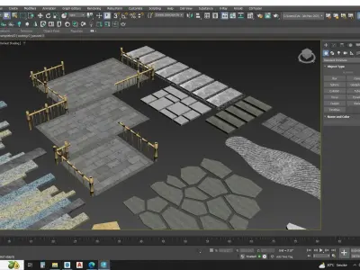 Pedestrian pavors 3d model collection  3D model