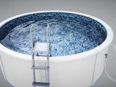 Waterpool Garden Low-poly 3D model