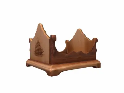 3d Model Empty Wooden Napkin Holder 3D model