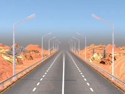 Desert Road Racing Challenge 3D Model Kit 2025 Low-poly 3D model