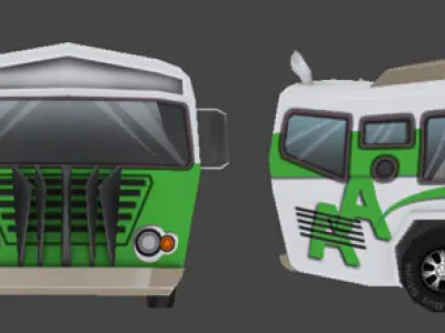 Vehicles Cartoon TeamA Low-poly 3D model