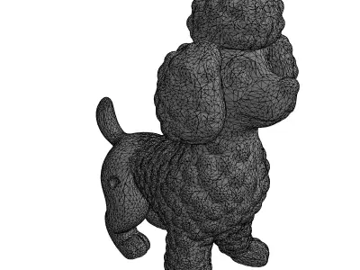 Vintage Poodle Dog Decorative Figurine Low-poly 3D model