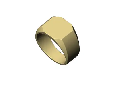 Square 14x14mm chamfred signet US sizes 6to11 3D print model