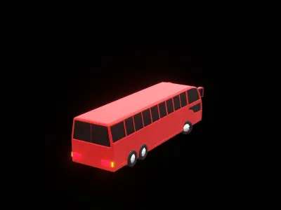 Realistic Bus 3D Model for Game Development Animation Projects Low-poly 3D model