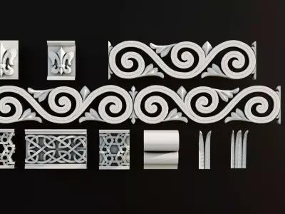 Ornament Pack Vol 26 - Greek Medieval Baroque Islamic  3D model