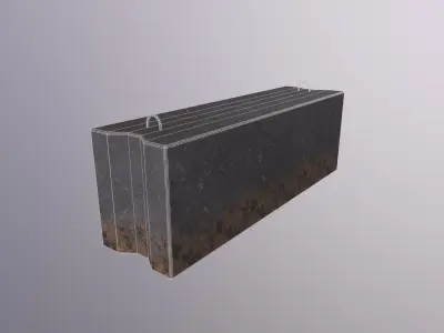Concrete barrier 01 Low-poly 3D model