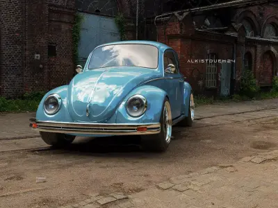 vw beetle 1969 Detailed Interior 3D model