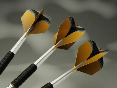 Dart Arrow Black Gold Metal Plastic Free 3D model