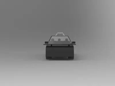 Low poly car lego police Low-poly 3D model